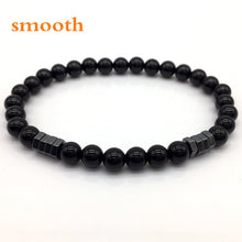 Load image into Gallery viewer, NAIQUBE 2018 New Fashion stone Bead Charm Bracelet Men Jewelry 6mm Matte Bead with Column Hematite Bracelet For Men Gift--153--