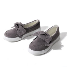 Load image into Gallery viewer, Women Loafers Plus Size Platform Slip On Bowtie Flat Shoes Sewing Casual Bowknot Shoe For Female Flock Moccasins Footwear--74-