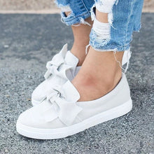 Load image into Gallery viewer, Women Loafers Plus Size Platform Slip On Bowtie Flat Shoes Sewing Casual Bowknot Shoe For Female Flock Moccasins Footwear--74-