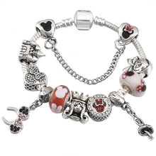 Load image into Gallery viewer, BAOPON A Variety of Design Charm Bracelet with Mickey Enamel Beads Women&amp;Child Glass Fine Bracelet Fit Women Jewelry--173--