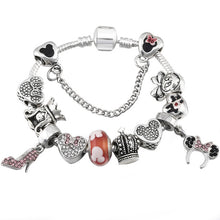 Load image into Gallery viewer, BAOPON A Variety of Design Charm Bracelet with Mickey Enamel Beads Women&amp;Child Glass Fine Bracelet Fit Women Jewelry--173--