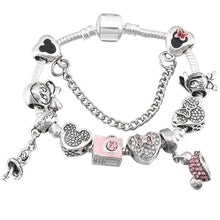 Load image into Gallery viewer, BAOPON A Variety of Design Charm Bracelet with Mickey Enamel Beads Women&amp;Child Glass Fine Bracelet Fit Women Jewelry--173--