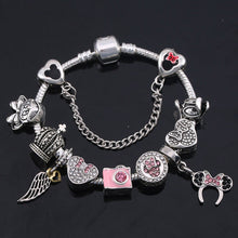 Load image into Gallery viewer, BAOPON A Variety of Design Charm Bracelet with Mickey Enamel Beads Women&amp;Child Glass Fine Bracelet Fit Women Jewelry--173--