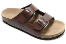 Load image into Gallery viewer, Xiaying Smile New Style Solid Color Genuine Leather Sandals Classics Double Buckle Beach Shoes Fashion Casual Soft Flat Slippers--85--