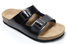 Load image into Gallery viewer, Xiaying Smile New Style Solid Color Genuine Leather Sandals Classics Double Buckle Beach Shoes Fashion Casual Soft Flat Slippers--85--