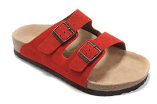 Load image into Gallery viewer, Xiaying Smile New Style Solid Color Genuine Leather Sandals Classics Double Buckle Beach Shoes Fashion Casual Soft Flat Slippers--85--