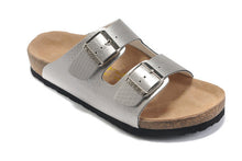 Load image into Gallery viewer, Xiaying Smile New Style Solid Color Genuine Leather Sandals Classics Double Buckle Beach Shoes Fashion Casual Soft Flat Slippers--85--