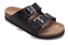Load image into Gallery viewer, Xiaying Smile New Style Solid Color Genuine Leather Sandals Classics Double Buckle Beach Shoes Fashion Casual Soft Flat Slippers--85--