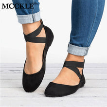 Load image into Gallery viewer, MCCKLE Women Flat Shoes Fashion Gladiator Summer Low Heel For Woman Elastic Band Shoe Rome Style Flats Casual Female Footwear--75--